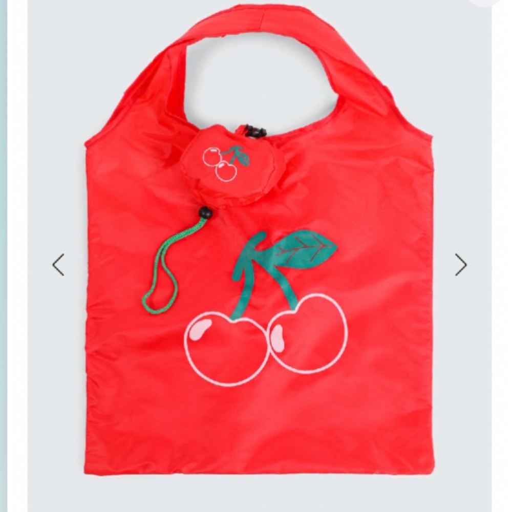 *5/$25*nNew! Reusable, Travel Cherry Tote Bag with Key Chain Pouch 🍒-NWT